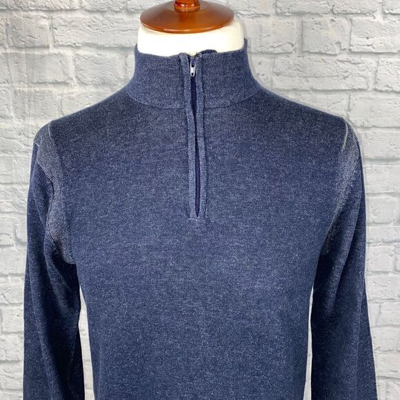 Age of wisdom quarter zip pullover lightweight men’s navy blue - Picture 2 of 11